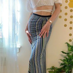 UNDER.LIGNE DOO.RI MULTICOLORED STRIPED MAXI SKIRT